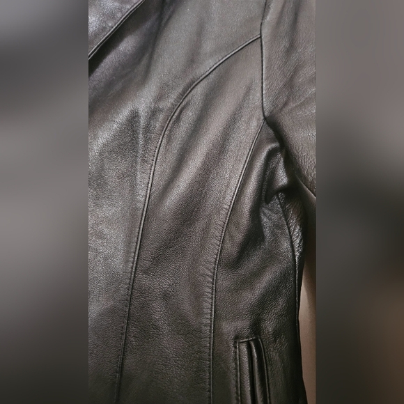 Vintage Pelle Studio by Wilsons Leather Fitted Leather Blazer – Y2K Black. Small - Picture 14 of 15